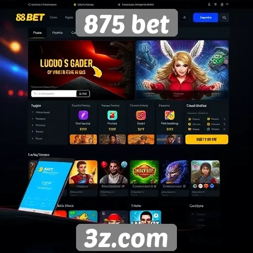 Interface do usuário do site 875 bet analisada